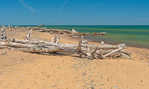 Quiet Beach Great Lakes Whitefish Point Lake Superior Michigan — Stock Photo, Image