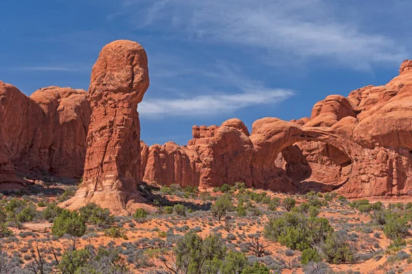Arcos Pináculos Deserto Seção Windows Parque Nacional Dos Arcos Utah — Fotografia de Stock
