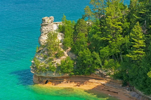 Colorful Rocks Water Great Lakes Miners Castle Lake Superior Pictured — Stock Photo, Image