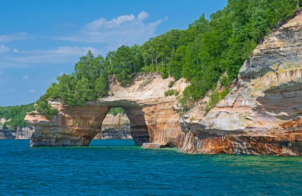 Lovers Leap Graceful Sandstone Arch Great Lakes Pictured Rocks National — Stock Photo, Image