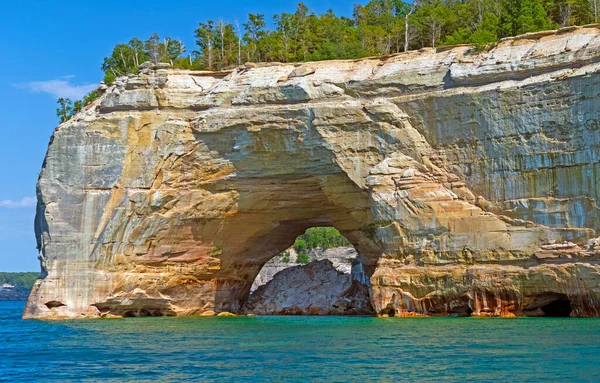 Sea Arch Its Droppings Pictured Rocks National Lakeshore Michigan — Stock Photo, Image