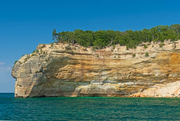 Τεράστιες Ψαμμίτες Στο Lakeshore Στη Λίμνη Superior Στο Pictured Rocks — Φωτογραφία Αρχείου