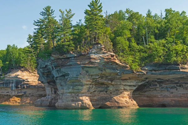 Flowerpot Eilanden Een Rustige Lakeshore Aan Lake Superior Pictured Rocks — Stockfoto