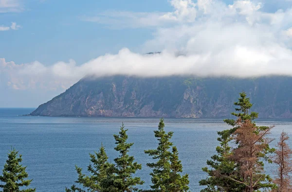 Nuages Océaniques Déplaçant Dessus Cap Côtier Dans Parc National Des — Photo