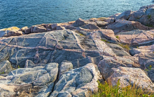 Gestreifte Felsen Einer Abgelegenen Küste Cape Breton Highlands National Park — Stockfoto