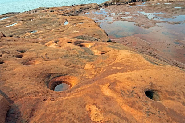 Unusual Eroded Sandstone Bay Fundy Nova Scotia — Stock Photo, Image