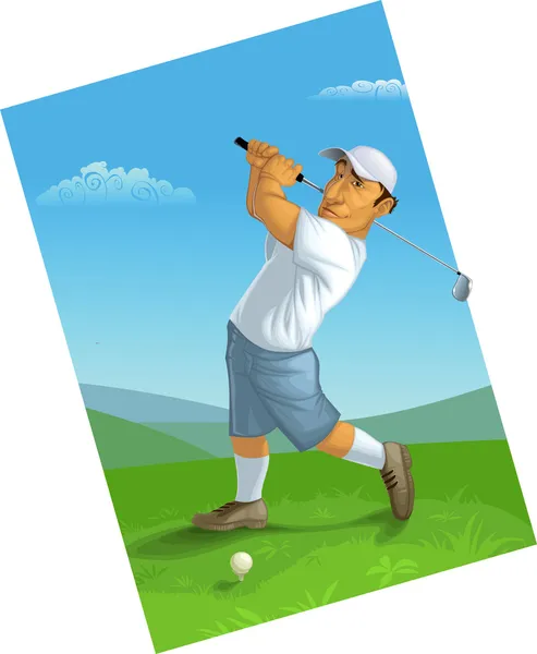 Golfeur avec un club de golf — Image vectorielle