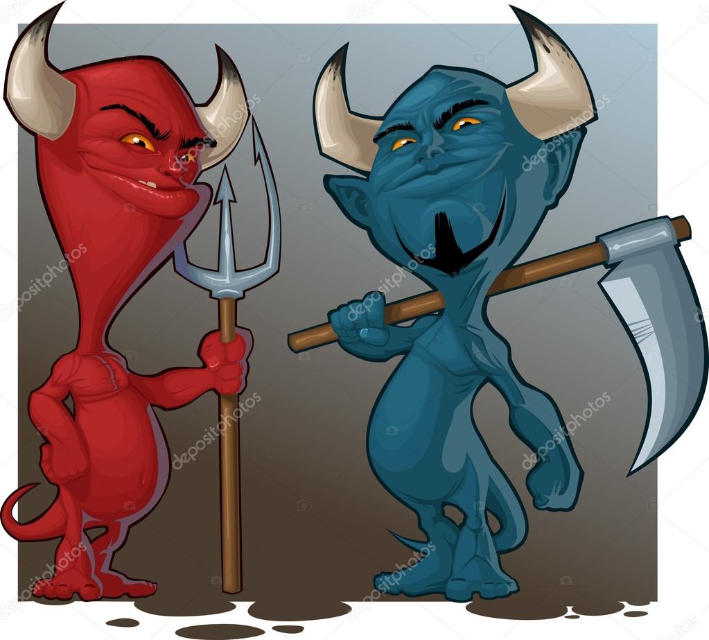 Couple of cartoon demons