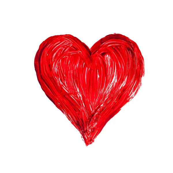 Romantisk kärlek hjärtat på en vit bakgrund, målade, närbild — Stockfoto