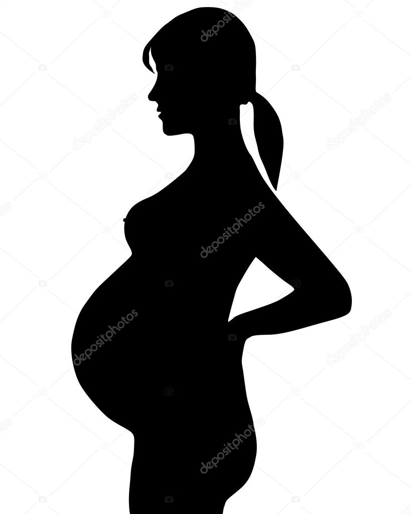 The Silhouette of the pregnant woman. — Stock Vector © kusamusa #33457023