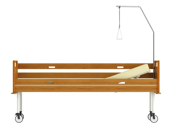 Деревянная передвижная больничная кровать — стоковое фото