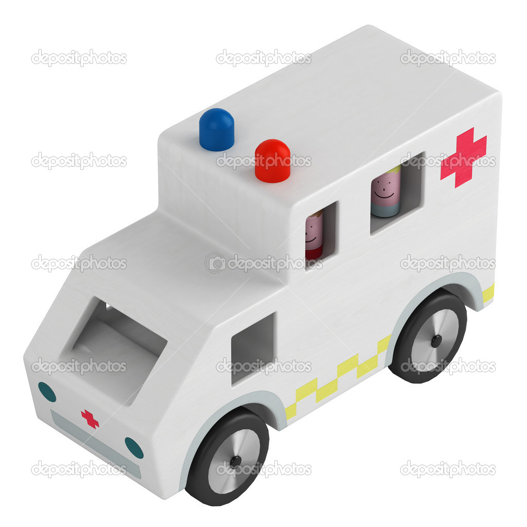 wooden ambulance toy