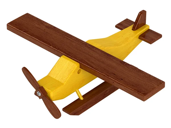 Wooden seaplane on pontoons — Stock Photo, Image