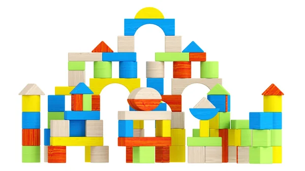 Colourful array of different building blocks — Stock Photo, Image