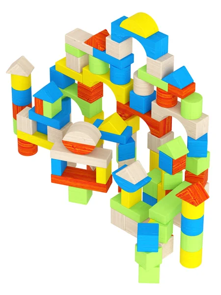 Kleurrijke matrix van verschillende bouwstenen Stockafbeelding
