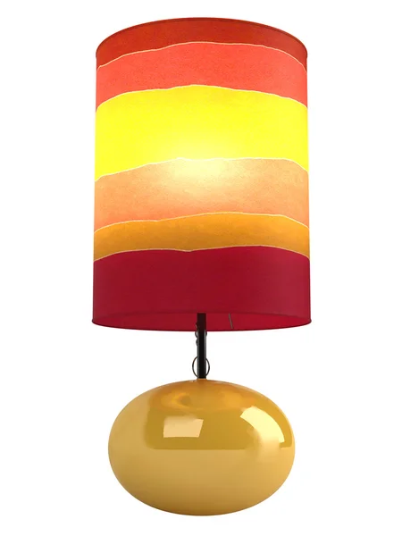 Färgglada cylindrisk lampskärm och bas Royaltyfria Stockfoton