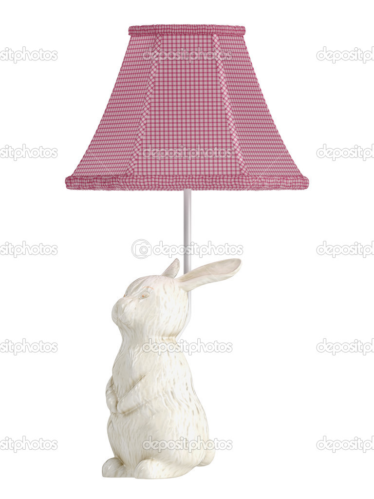 Bunny Rabbit Lamp Stock Photo Nmorozova 13019422 Ceramic Bunny Rabbit Lamp With A Pretty Checked Hexagonal Shade Isolated On White Photo By Nmorozova