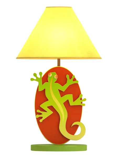 Wooden lizard lamp — Stock Photo, Image