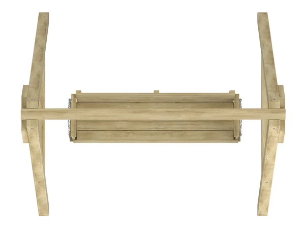 Wooden garden swing bench — Stockfoto