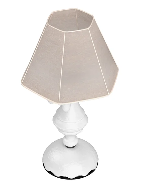 Lampe blanche avec abat-jour hexagonal — Photo