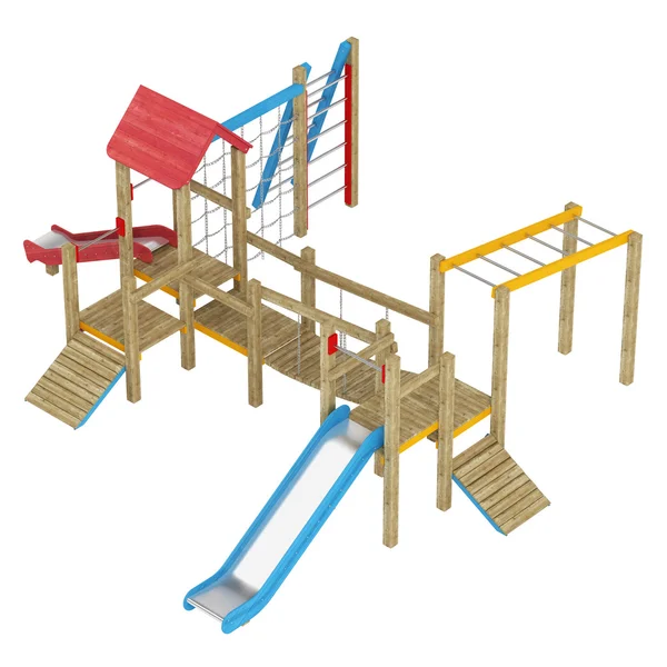 Playground apparatus with slides — Stock Photo, Image