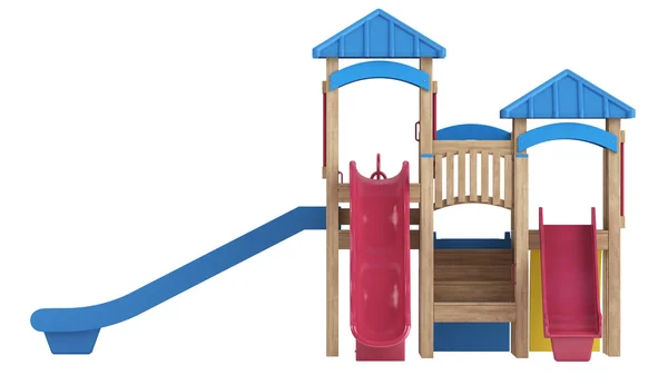 Обладнання для дитячих майданчиків зі слайдами — стокове фото