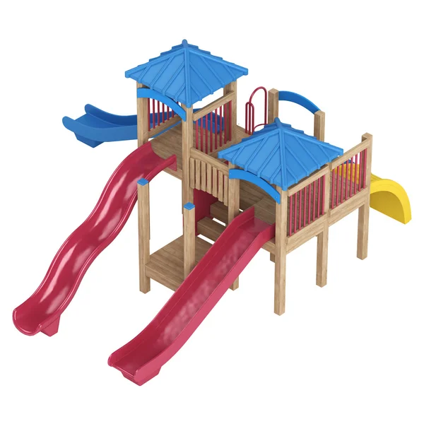 Playground equipment with slides — Stock Photo, Image