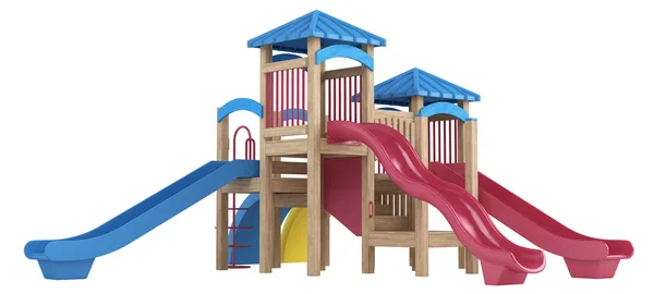 Playground equipment with slides — Stock Photo, Image