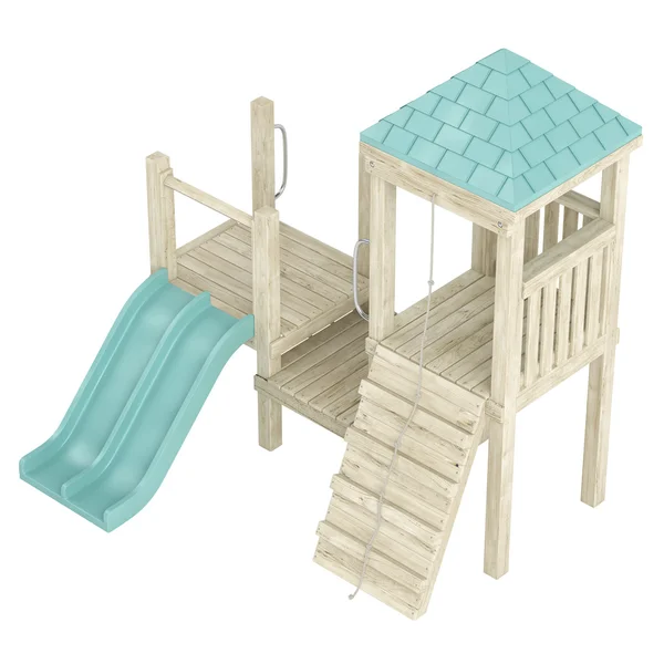 Estrutura de parque infantil de madeira — Fotografia de Stock