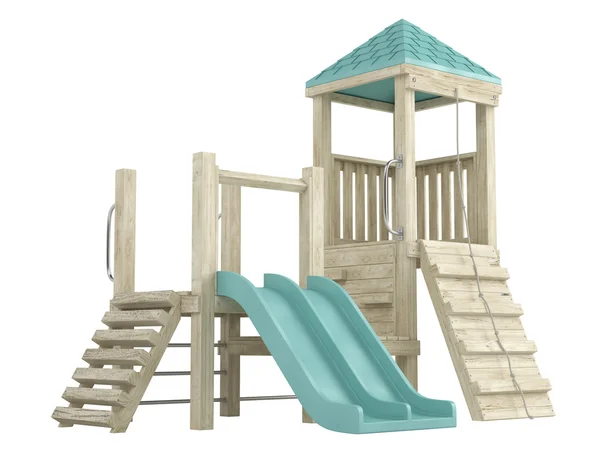 Wooden playground structure — Stock Photo, Image