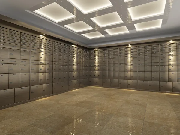 Interieur van een bank vault — Stockfoto