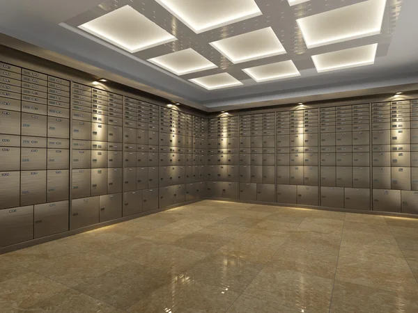 Interieur van een bank vault Rechtenvrije Stockfoto's