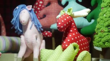 Cute soft toy. Rag dolls. Shop of gifts and souvenirs for lovers Valentine Day