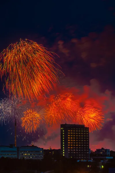 Firwork on Victory day in Moscow — Stock Photo, Image