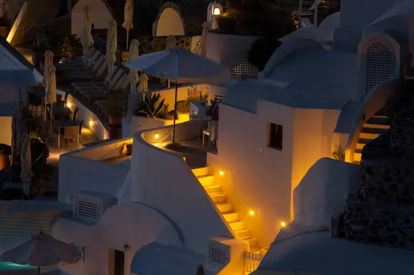 Puesta Sol Archipiélago Santorini Ciudad Oia — Foto de Stock