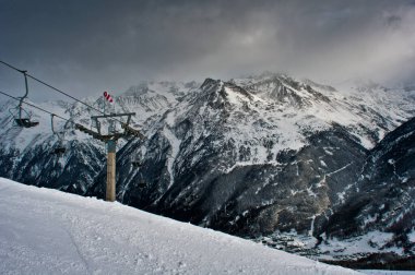 2500 metre yükseklikte Soelden kayak merkezi.