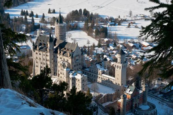 มมองของปราสาท Neuschwanstein Hohenschwangau — ภาพถ่ายสต็อก