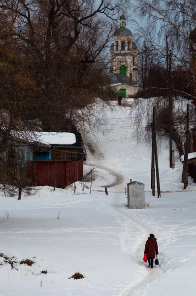 Vista Cidade Velha Kashin Inverno — Fotografia de Stock