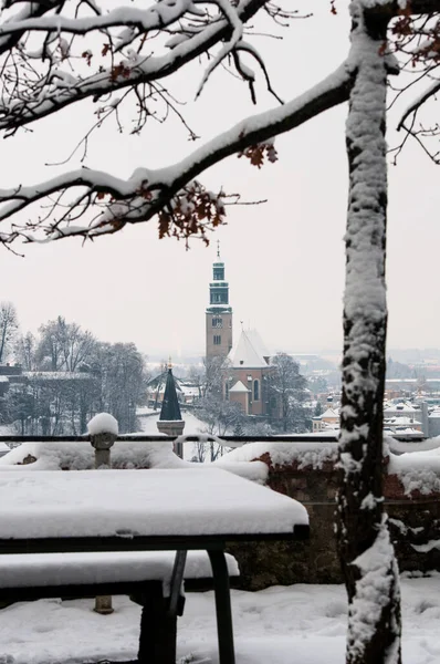 Overcast View Winter Salzburg Afternoon — Stock Photo, Image