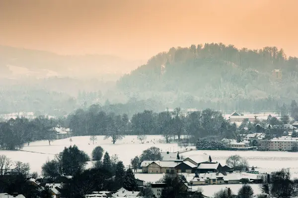 Overcast View Winter Salzburg Afternoon — Stock Photo, Image