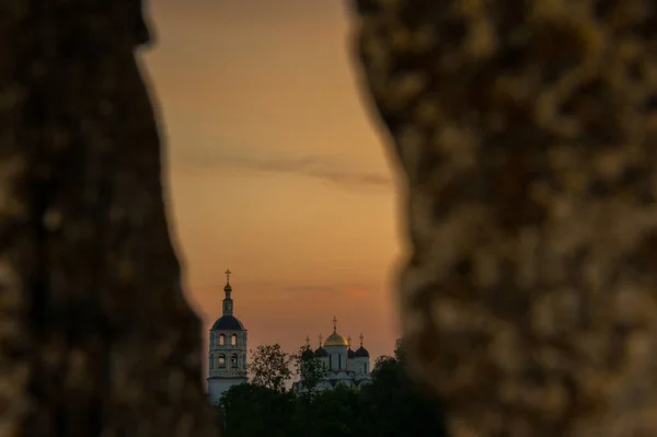 Uitzicht Kerk Borovsk Tijdens Zonsondergang — Stockfoto