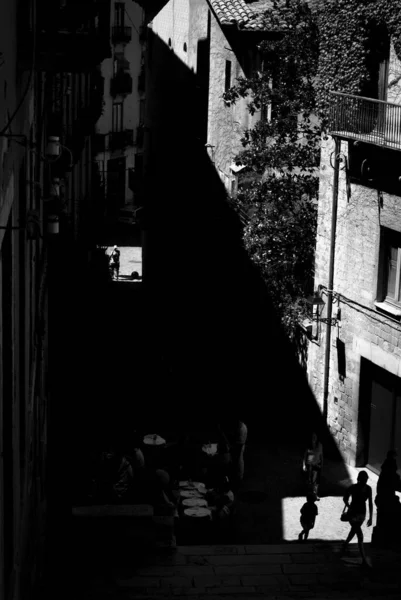 Girona Espanha Agosto 2021 Pessoas Caminham Pelo Centro Histórico — Fotografia de Stock