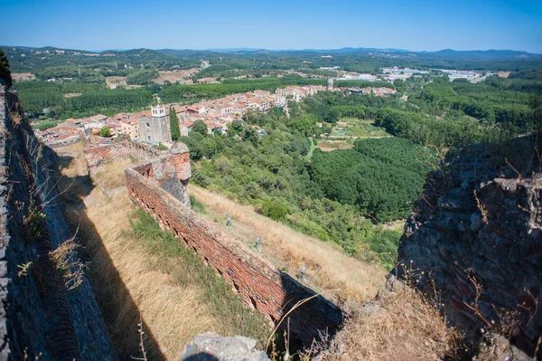 Вид Крепость Hostalric Испания — стоковое фото