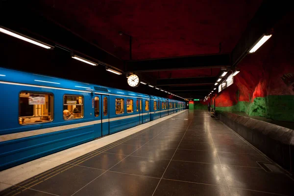 Stockholm Svédország Október 2021 Belül Hihetetlenül Szép Metró — Stock Fotó