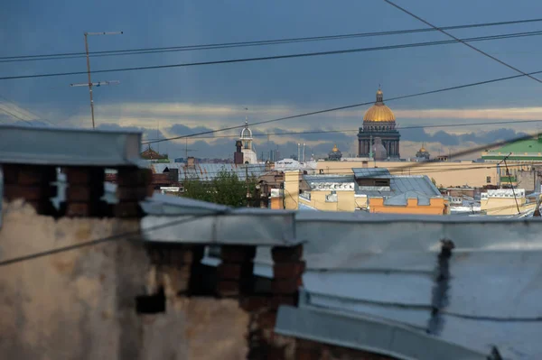Вид Санкт Петербург Крыши Дома — стоковое фото