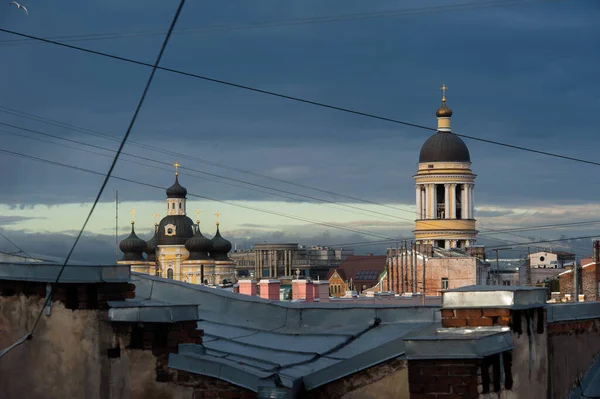 Vista São Petersburgo Telhado Uma Casa — Fotografia de Stock