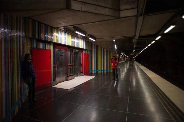 Stockholm Sweden Ekim 2021 Inanılmaz Güzel Metro Içinde — Stok fotoğraf