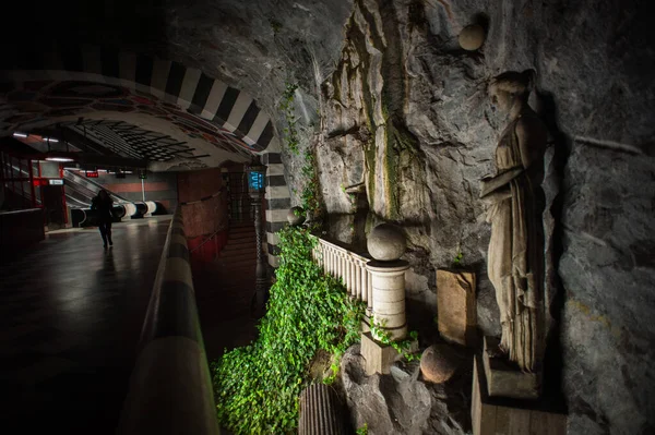 Stockholm Sverige Oktober 2021 Inuti Otroligt Vacker Tunnelbana — Stockfoto