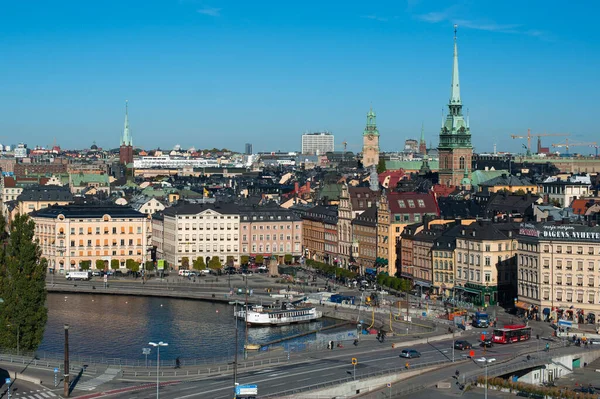 Stockholm Švédsko Října 2021 Pohled Staré Město Stockholmu Vyhlídkové Paluby — Stock fotografie