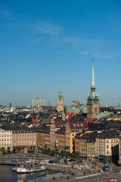 Uitzicht Oude Binnenstad Van Stockholm Vanaf Het Observatiedek — Stockfoto